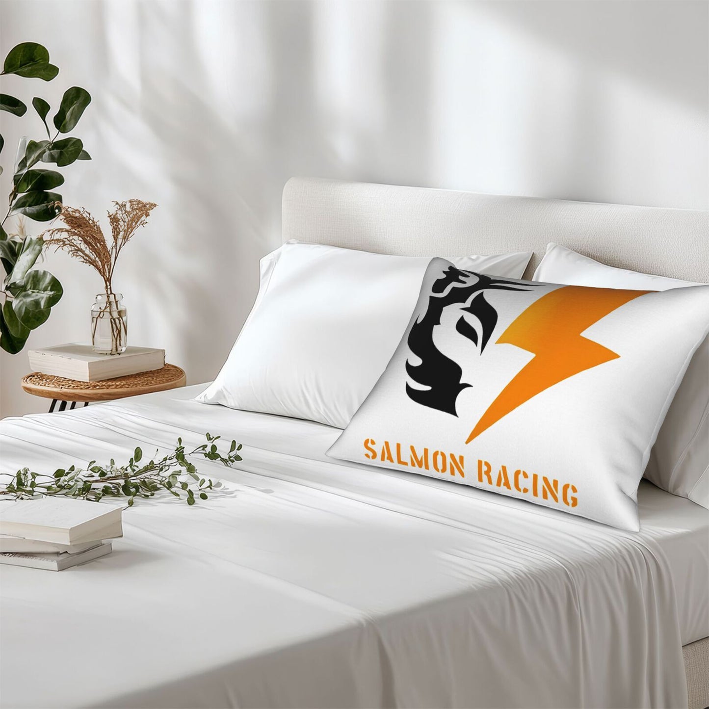【SALMON RACING】 Plush pillowcase, made of high-quality short plush, does not shed, feels soft and comfortable, skin-friendly and durable, specially designed for racing games and events