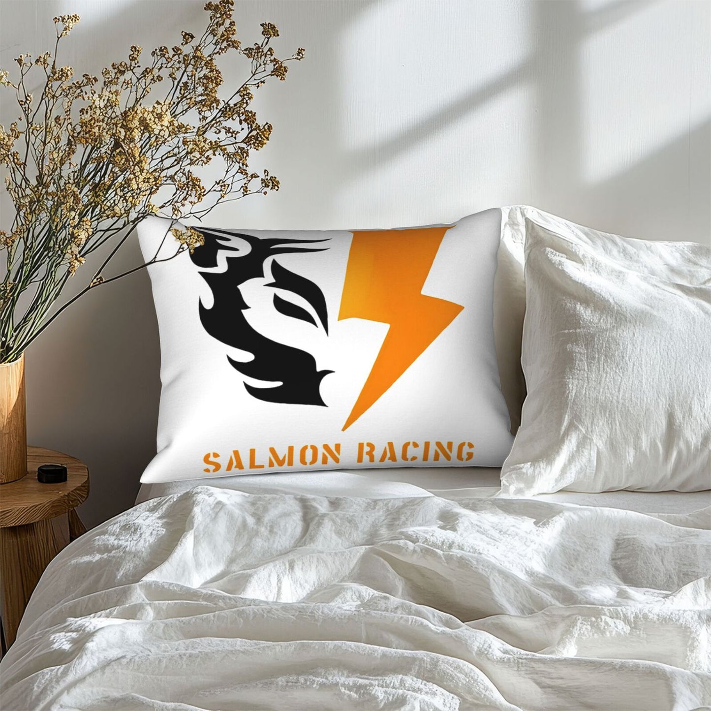【SALMON RACING】 Plush pillowcase, made of high-quality short plush, does not shed, feels soft and comfortable, skin-friendly and durable, specially designed for racing games and events