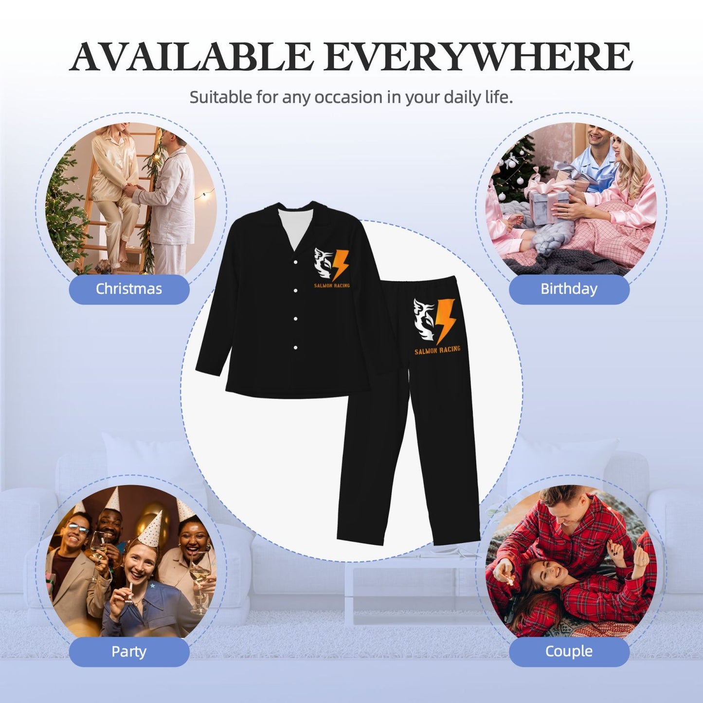 【SALMON RACING】Men's long-sleeved suit, comfortable fabric, soft, breathable, skin-friendly, specially designed for racing games