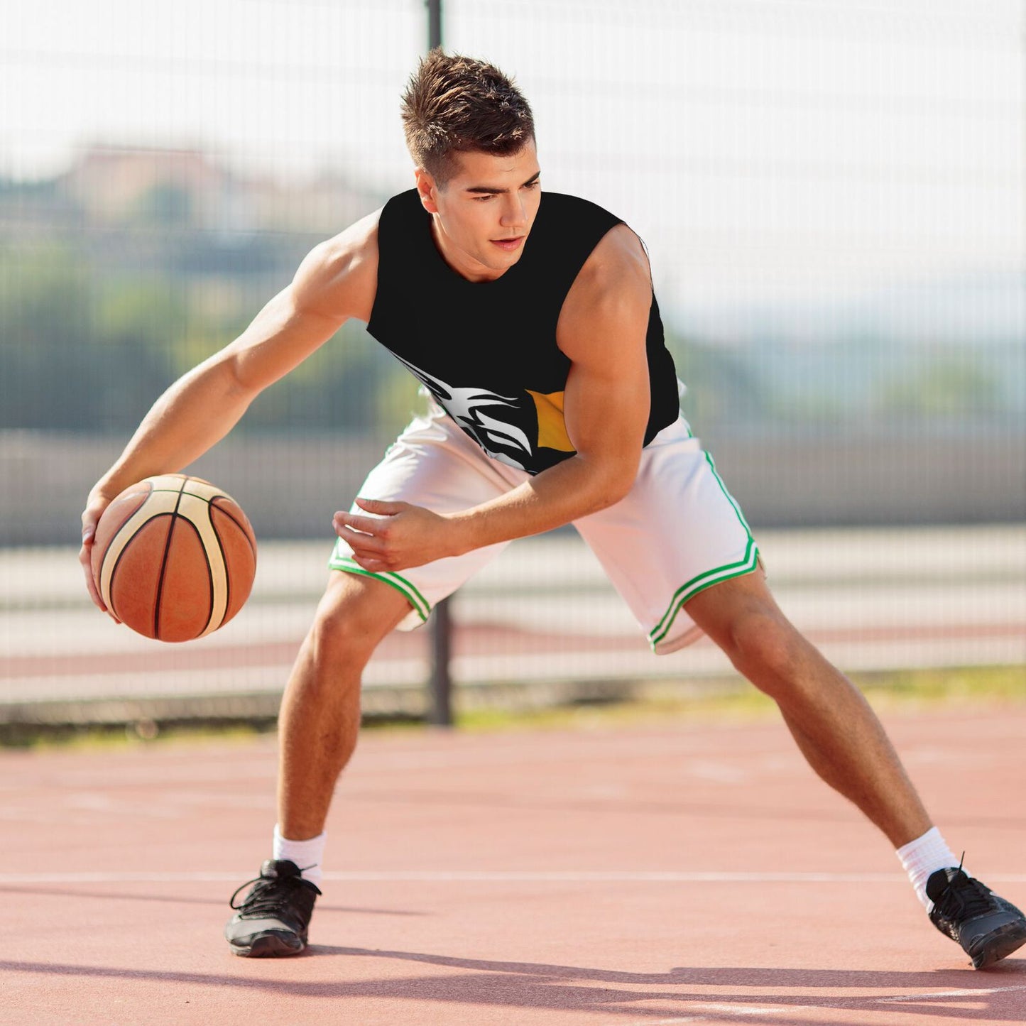 [SALMON RACING] Men's round-neck basketball jersey, lightweight and comfortable, moisture wicking, special clothing for racing games