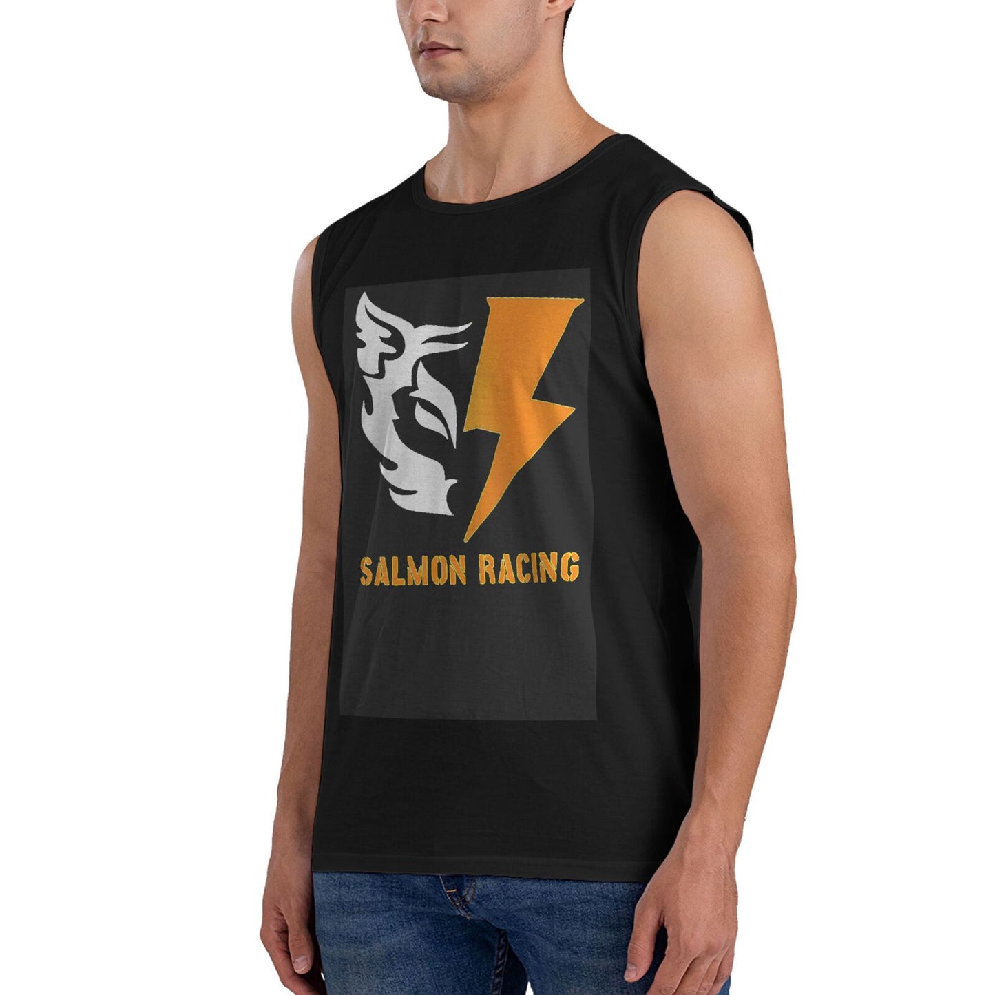 【SALMON RACING】Men's sleeveless T-shirt, soft and comfortable to the touch, special clothing for racing games