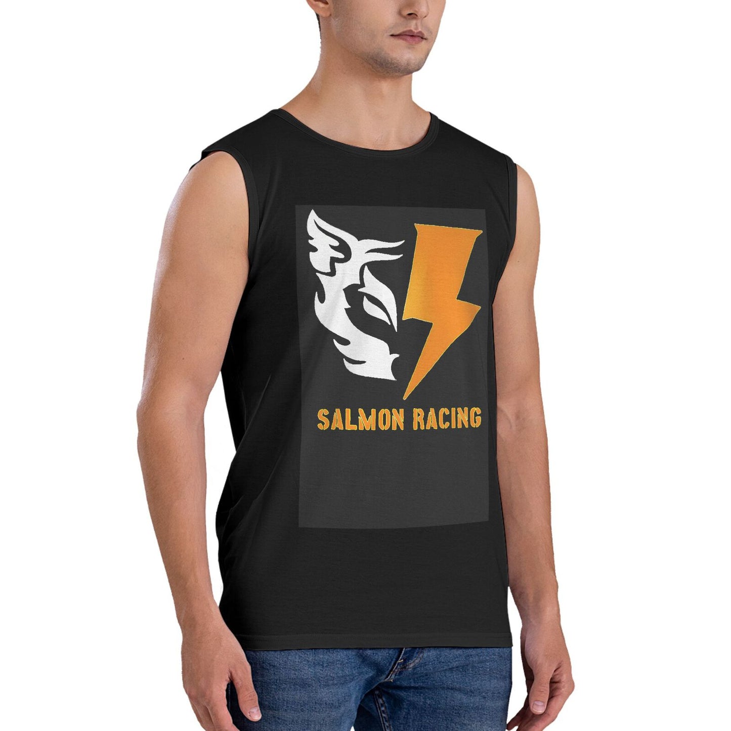 【SALMON RACING】Men's sleeveless T-shirt, soft and comfortable to the touch, special clothing for racing games