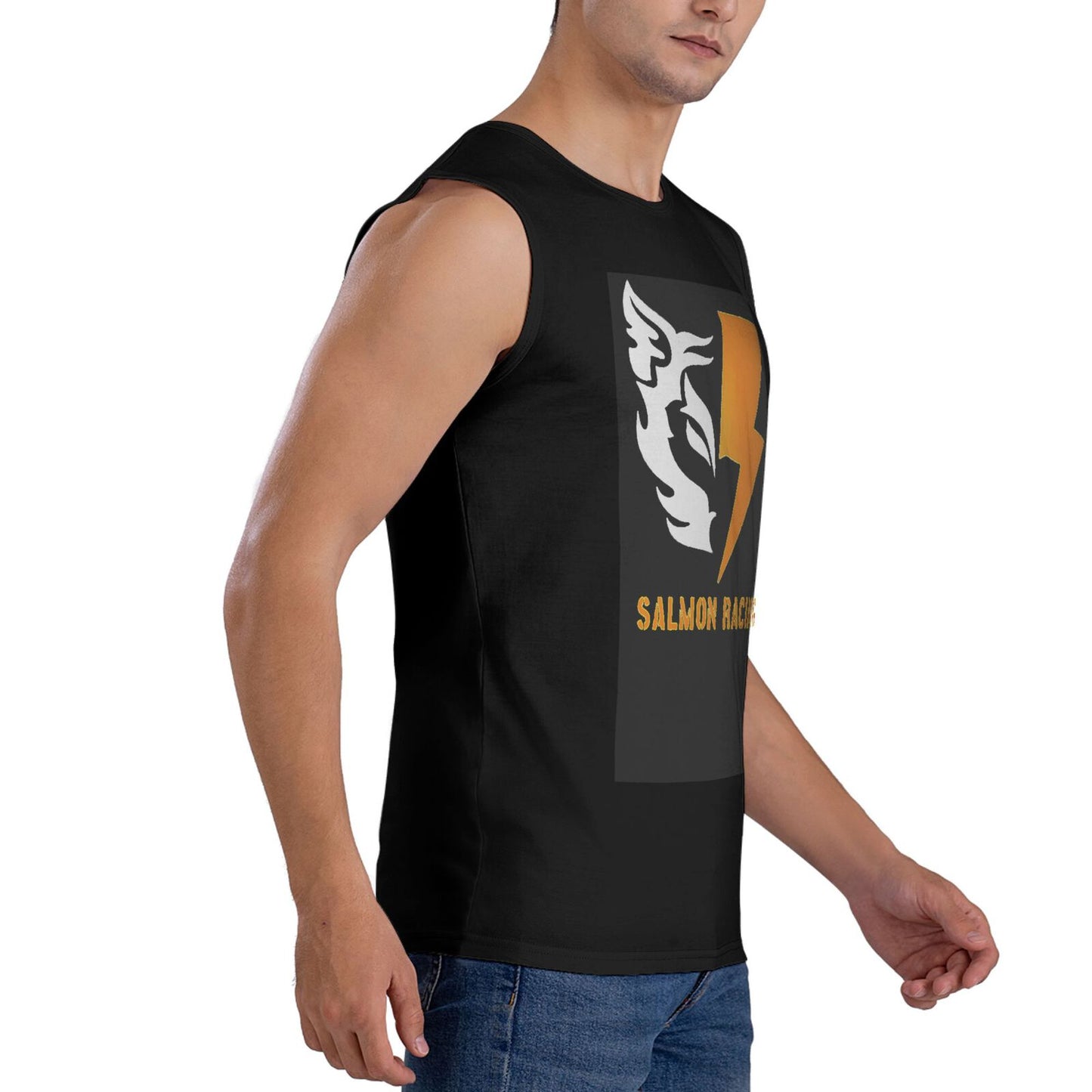 【SALMON RACING】Men's sleeveless T-shirt, soft and comfortable to the touch, special clothing for racing games