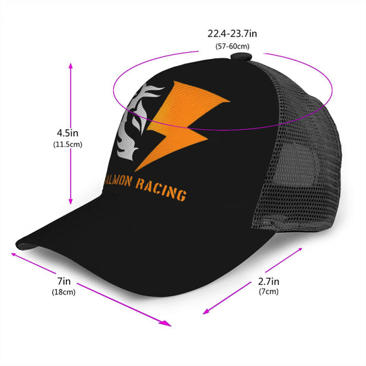 【SALMON RACING】Bend brim mesh baseball cap, the hat is crisp and stylish, comfortable to wear, specially designed for racing games
