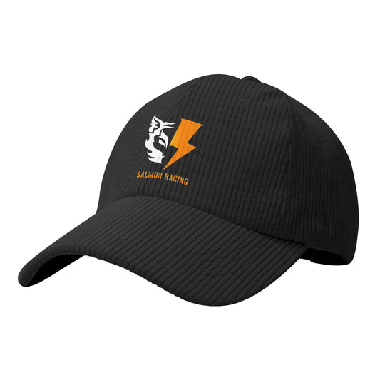 【SALMON RACING】Corduroy baseball cap, made of high-quality corduroy, casual style, curved brim design, specially designed for racing games