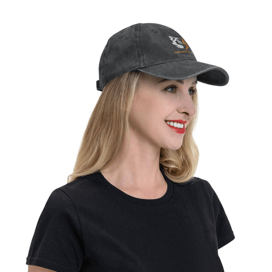 【SALMON RACING】Adult washed denim baseball cap, breathable design, no stuffiness, specially designed for racing games